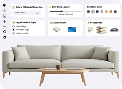 Furniture & Home (modules, fabrics, finishes)